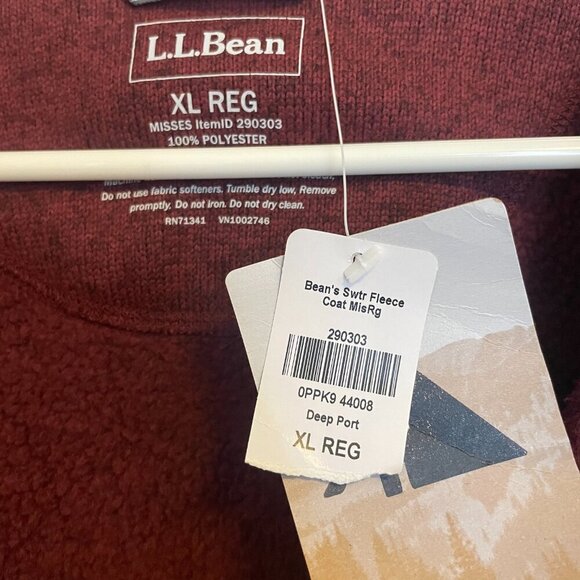 NWT Women's L.L.Bean Sweater Fleece Coat XL - Picture 2 of 4